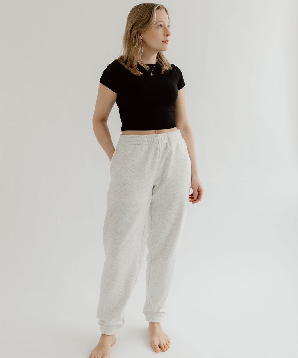 Heathered grey premium sweatpants with ultra-soft fabric - CloudWear collection