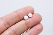White Pearl Stud Earrings 5mm