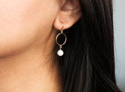 Pearl Round Drop Earrings