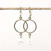 Pearl Round Drop Earrings