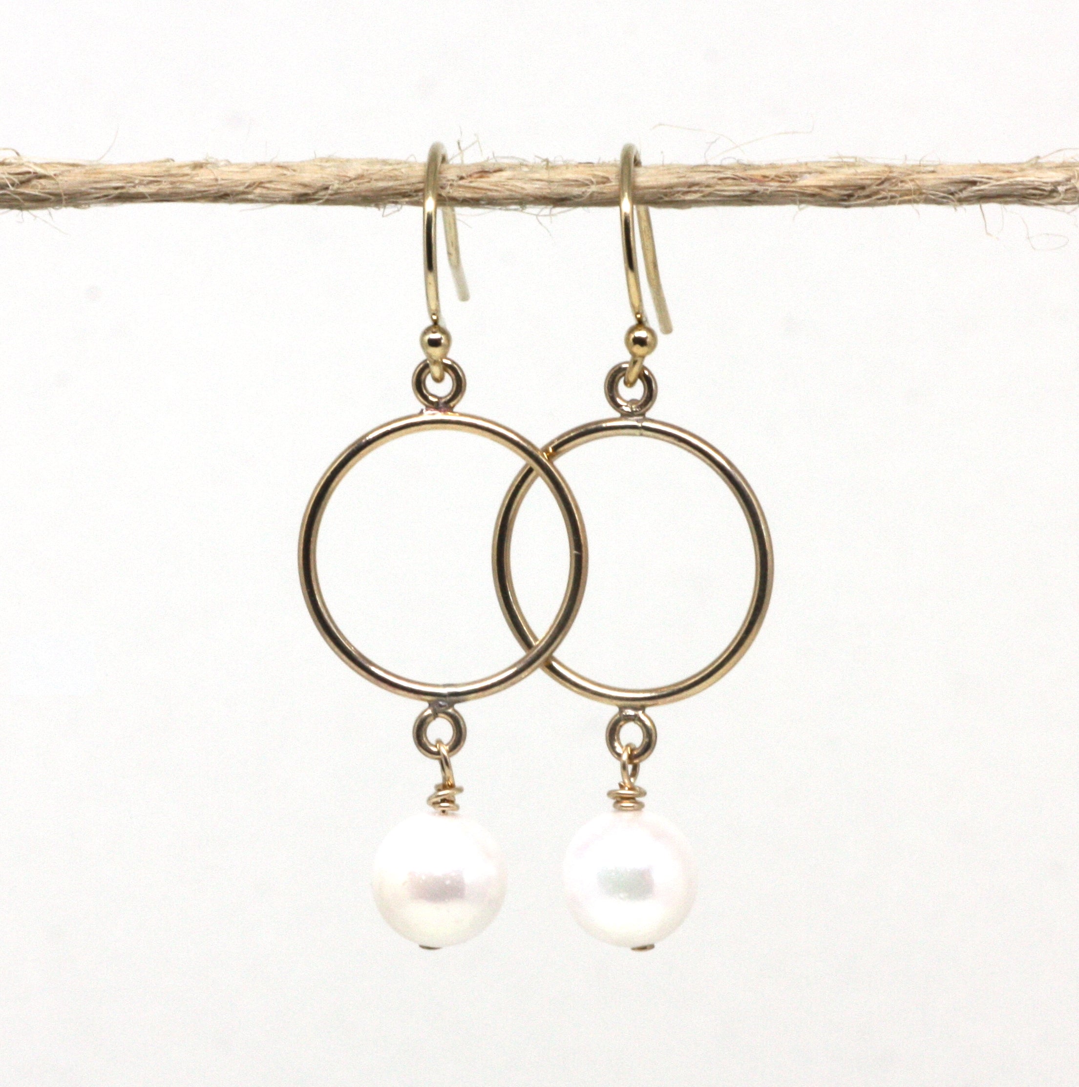 Pearl Round Drop Earrings