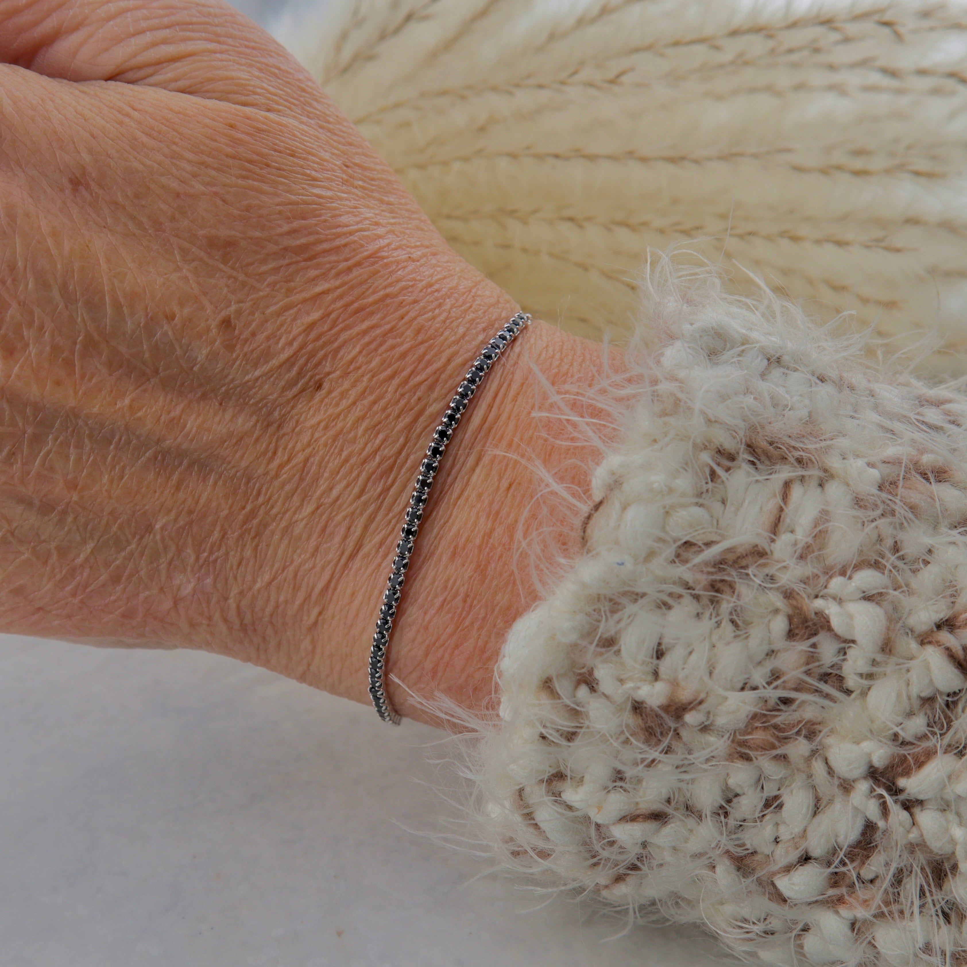 Tennis Bracelet - Black Sterling Silver