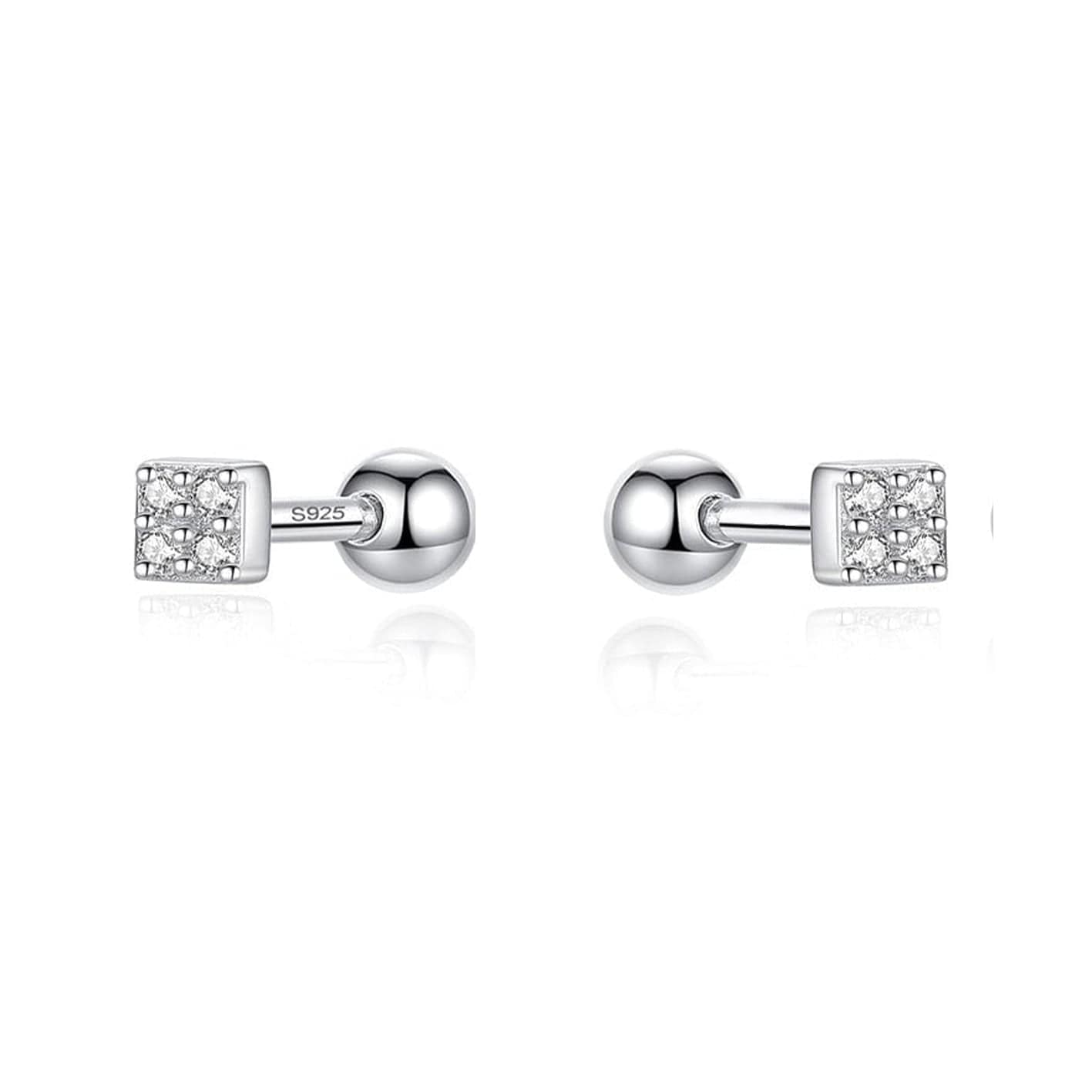 Les Minis Square Earrings - Sterling Silver