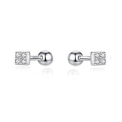 Les Minis Square Earrings - Sterling Silver